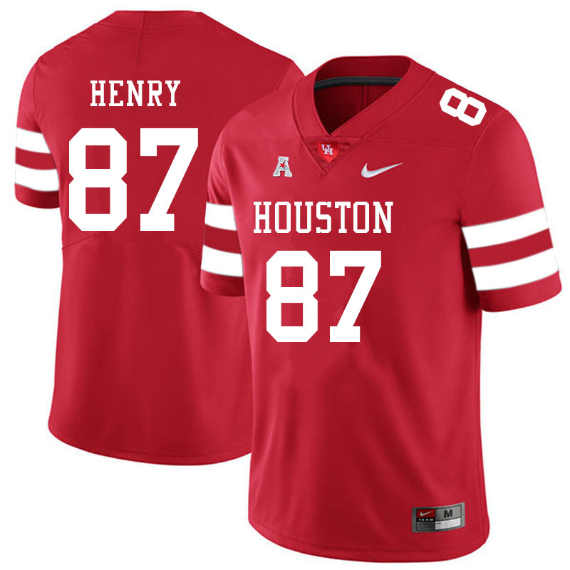 Men #87 Brian Henry Houston Cougars College Football Jerseys Sale-Red - Click Image to Close